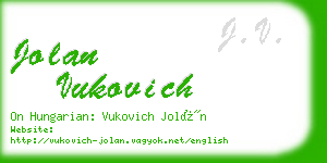 jolan vukovich business card